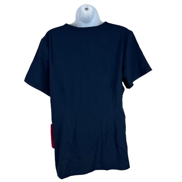 Koi Lite Womens Navy Performance Stretch Scrub Top Size M Slim Fit Soft Durable - Picture 2 of 6